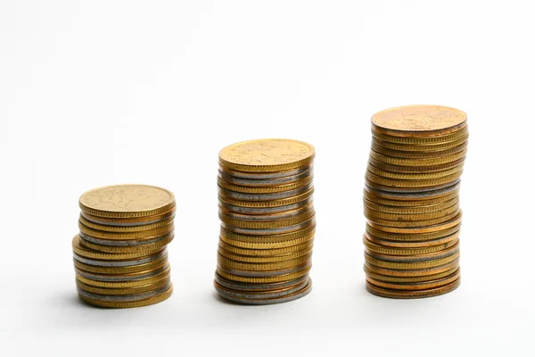 Coins piles — Stock Photo, Image