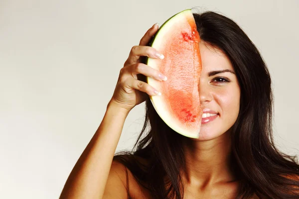 Wassermelone essen — Stockfoto