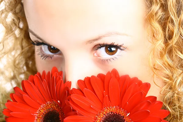 Red flower face — Stock Photo, Image