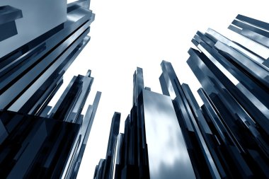 Abstract skyscrapers 3d clipart