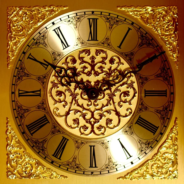 Golden wall clock — Stock Photo, Image