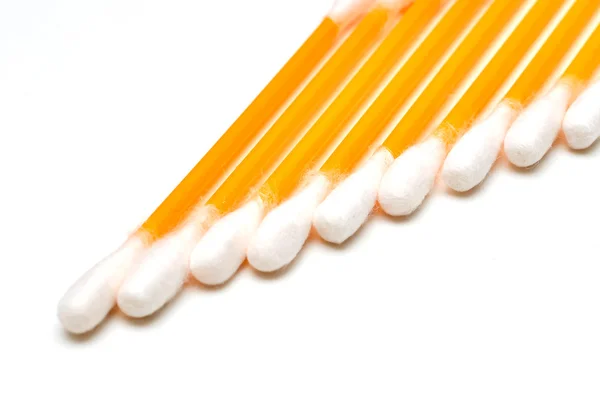 stock image Cotton swabs to clean ears isolated on white background