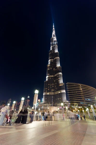 Burj Khalifa, Dubai, vista notturna — Foto Stock