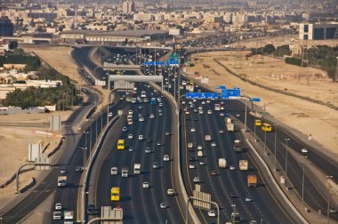 Al Dhaid road, Dubai, UAE, aerial view clipart