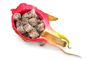 Serving Pitaya in its own shell. clipart