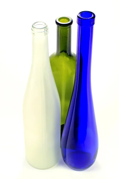 Empty alcoholic drinks glass bottles — Stock Photo, Image