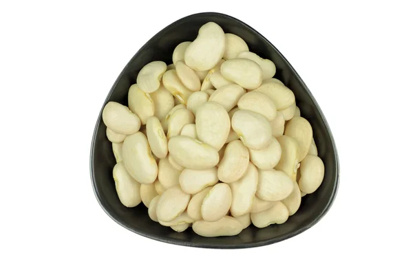 Semena Velká fazole lima (máslo) v keramické misce. — Stock fotografie