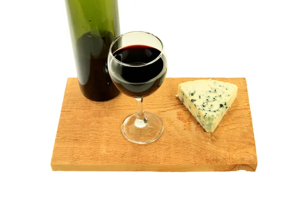 Blue-ost och vin. — Stockfoto