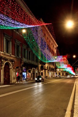 Italian Flag with lights clipart