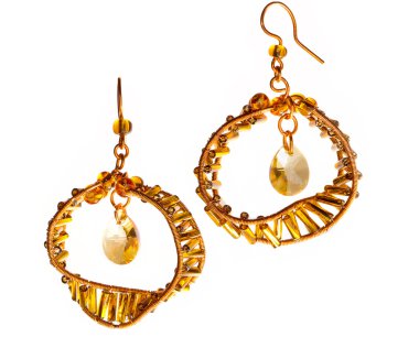 Handmade orange earrings clipart