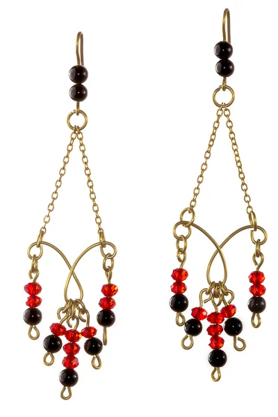Handmade chain earrings — Stock Photo, Image