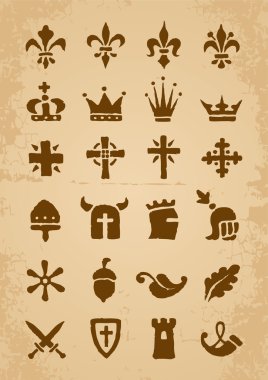 Heraldic symbols clipart