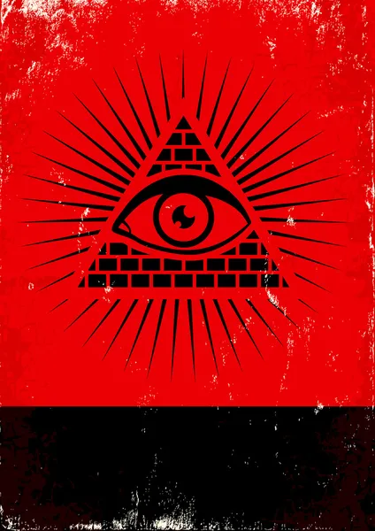 Piramide en het oog — Stockvector
