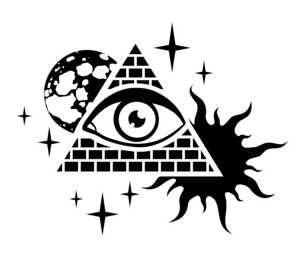 Piramidy i oko — Wektor stockowy