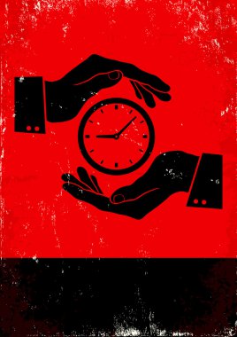 Hands holding clock clipart