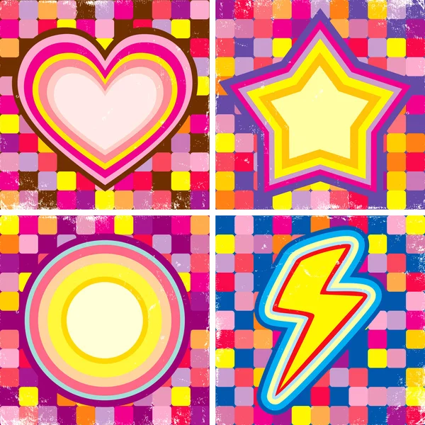 Set of colorful posters — Stock Vector