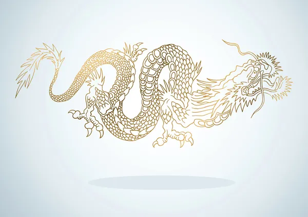 Золотой дракон — стоковый вектор
