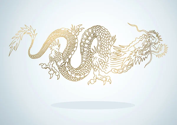Dragón de oro — Archivo Imágenes Vectoriales