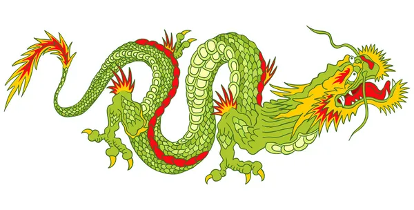 Зеленый дракон — стоковый вектор