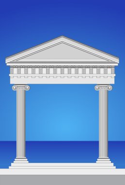 Antique Temple Facade clipart