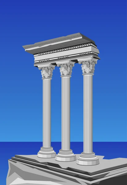Ruinas antiguas del templo — Vector de stock