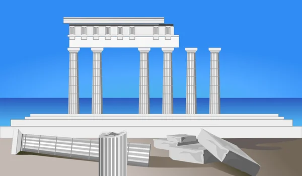 Руины античного храма — стоковый вектор