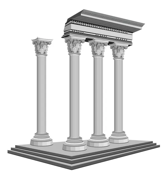 Ruínas do Templo Antigo — Vetor de Stock