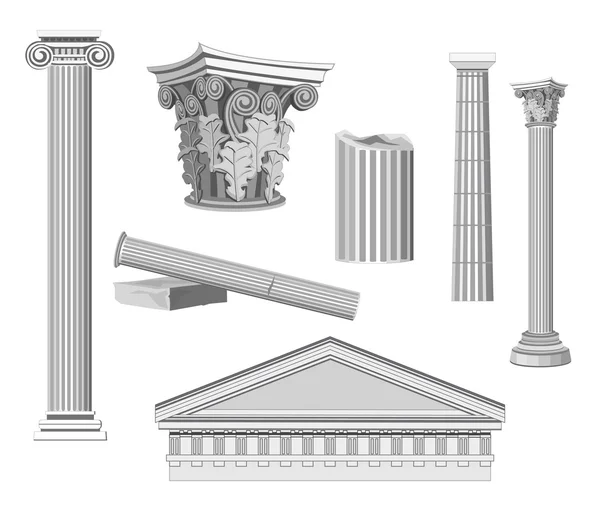 Elementi architettonici antichi — Vettoriale Stock