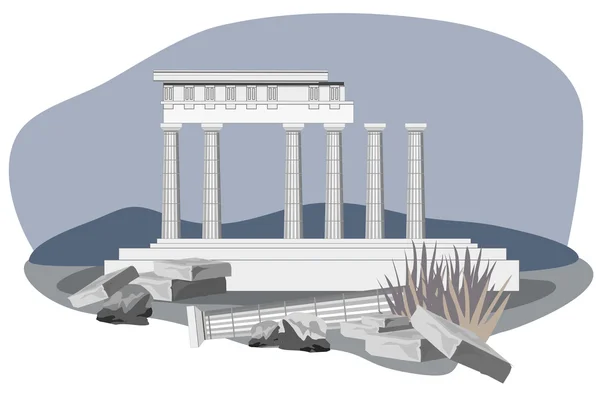 Античний храм руїни — стоковий вектор