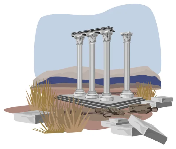 Rovine del tempio antico — Vettoriale Stock