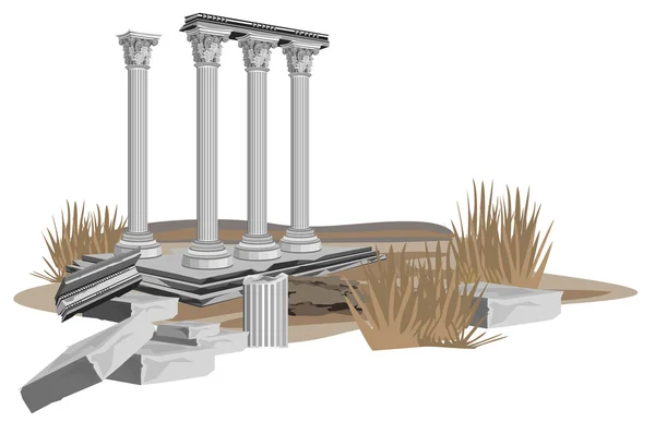Antieke tempel ruïnes — Stockvector