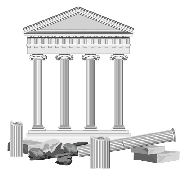 Rovine del tempio antico — Vettoriale Stock