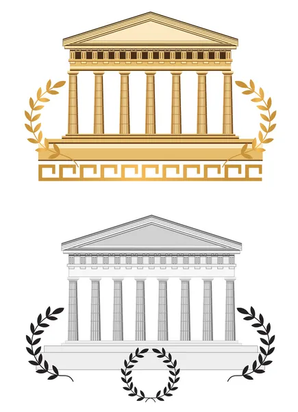 Antiguo templo griego — Vector de stock