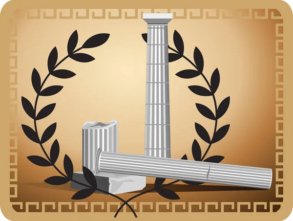 Руины античной колонны — стоковый вектор
