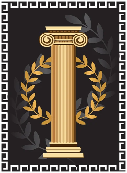 Antika jonisk kolonn — Stock vektor