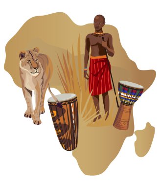 Symbols of Africa clipart