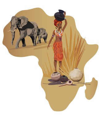 Symbols of Africa clipart