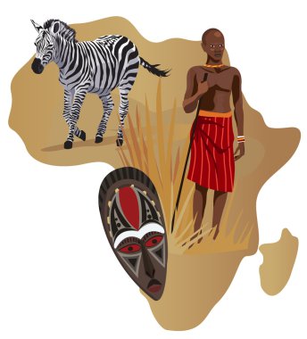 Symbols of Africa clipart