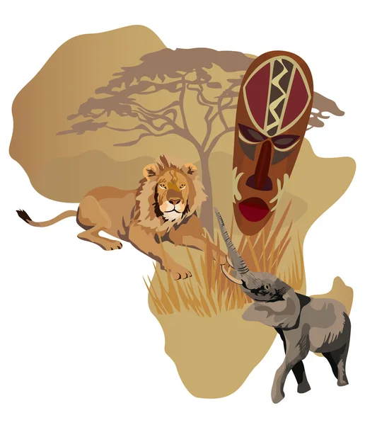 Símbolos de África — Vector de stock
