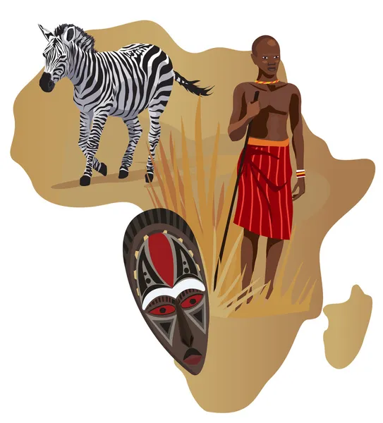 Symbols of Africa — Stock Vector