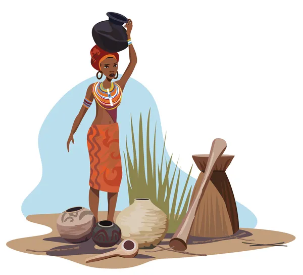 Afrikaanse vrouw met pot