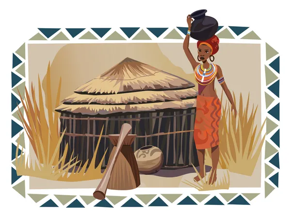Afrikansk kvinna — Stock vektor