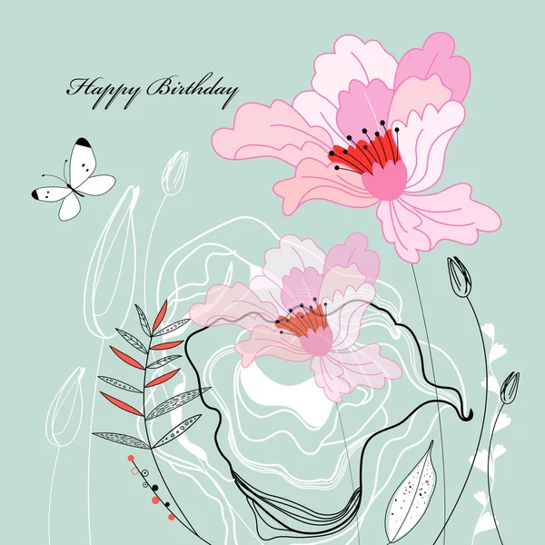 Greeting card with flowers — Stock Vector