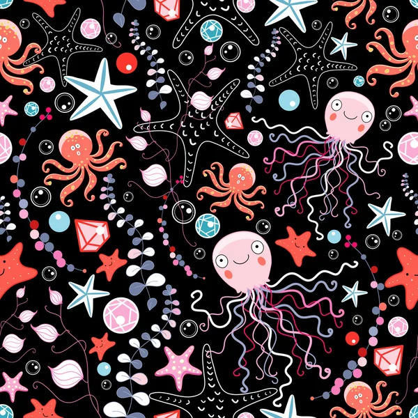 Textura de pulpo y medusas — Archivo Imágenes Vectoriales