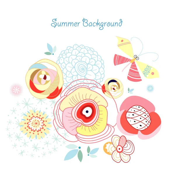 Summer floral background — Stock Vector
