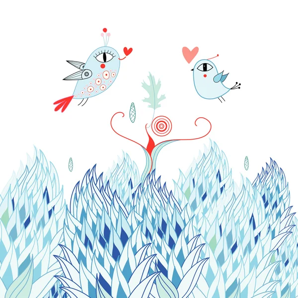 Aves de amor — Archivo Imágenes Vectoriales