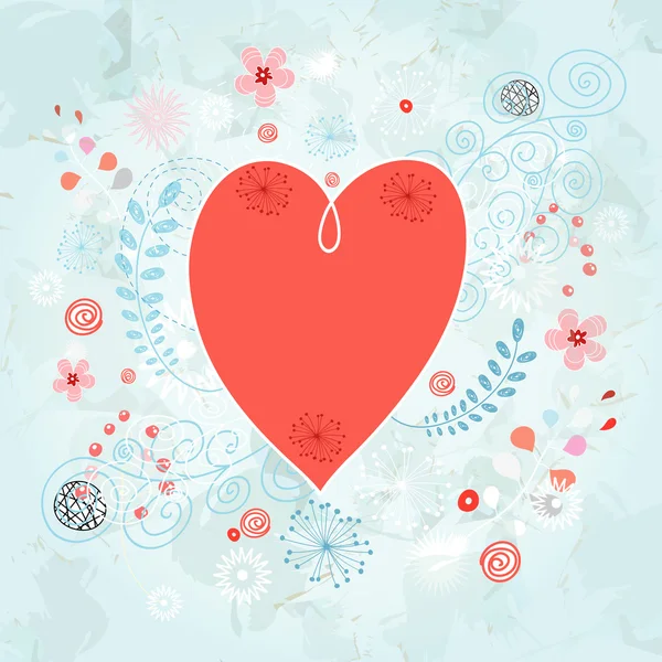Corazón sobre fondo decorativo — Archivo Imágenes Vectoriales