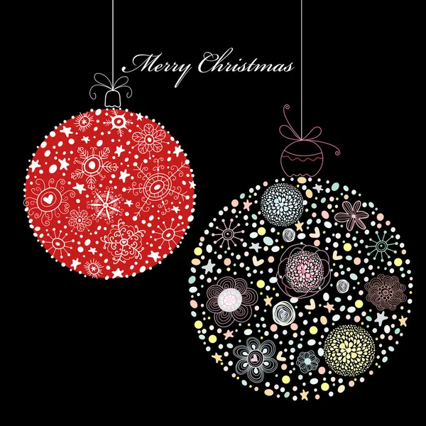 Decorative Christmas balls — Stock Vector