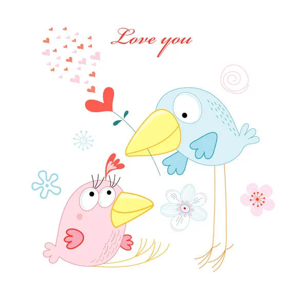 Aves de amor — Archivo Imágenes Vectoriales