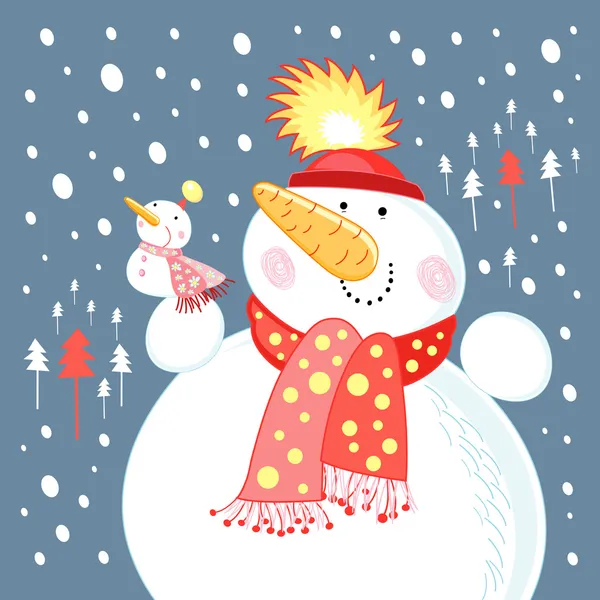 Смешные снеговики — стоковый вектор